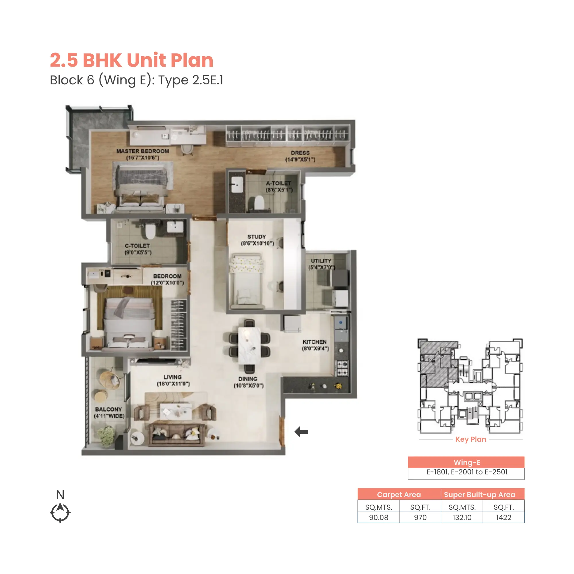 Adarsh Welkin Park floor plan 2.5 bhk