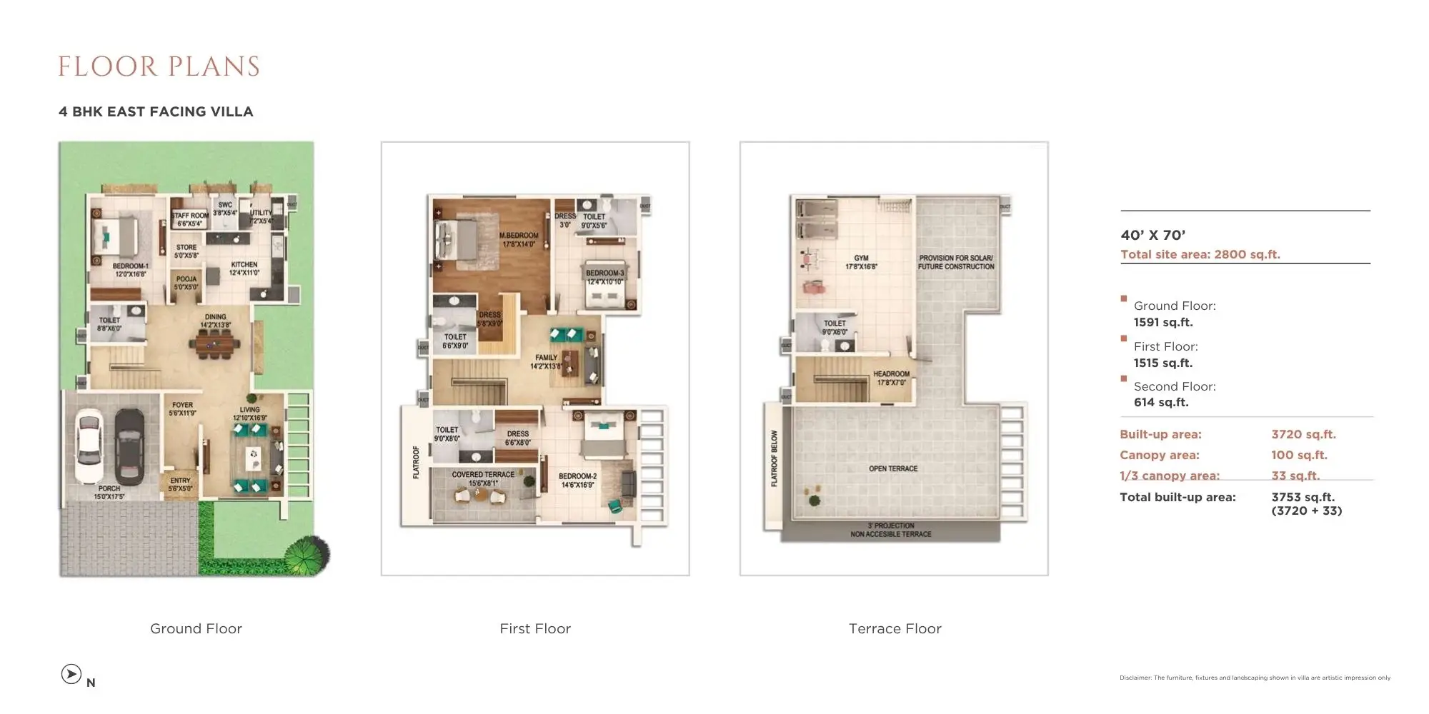 Adarsh Welkin Park Villas 4 bhk floor plan