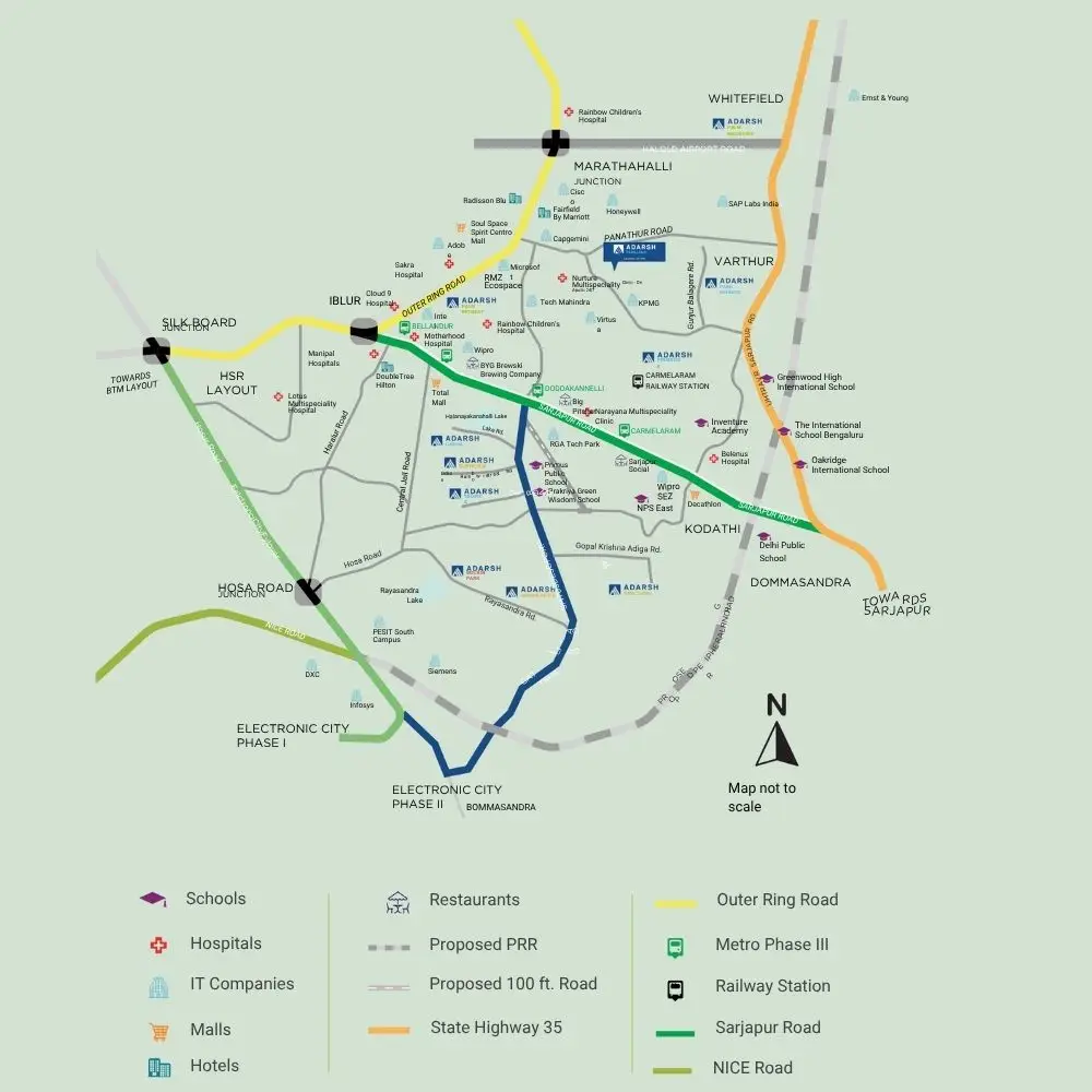 adarsh parkland location map