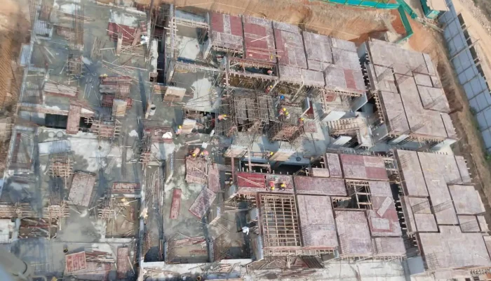 A block construction status of Adarsh Primrose